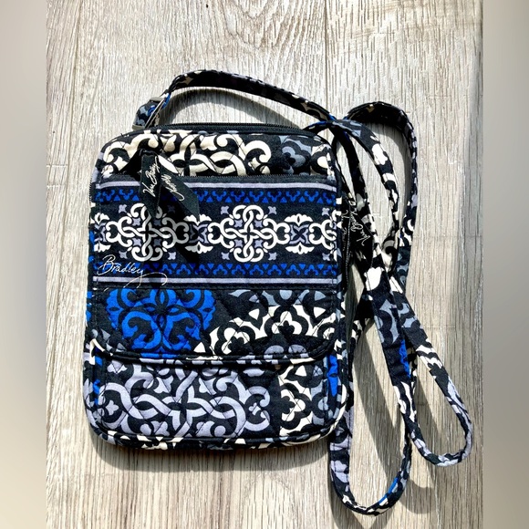 Vera Bradley Mini Hipster in Canterberry Cobalt Quilted Purse - Picture 1 of 5